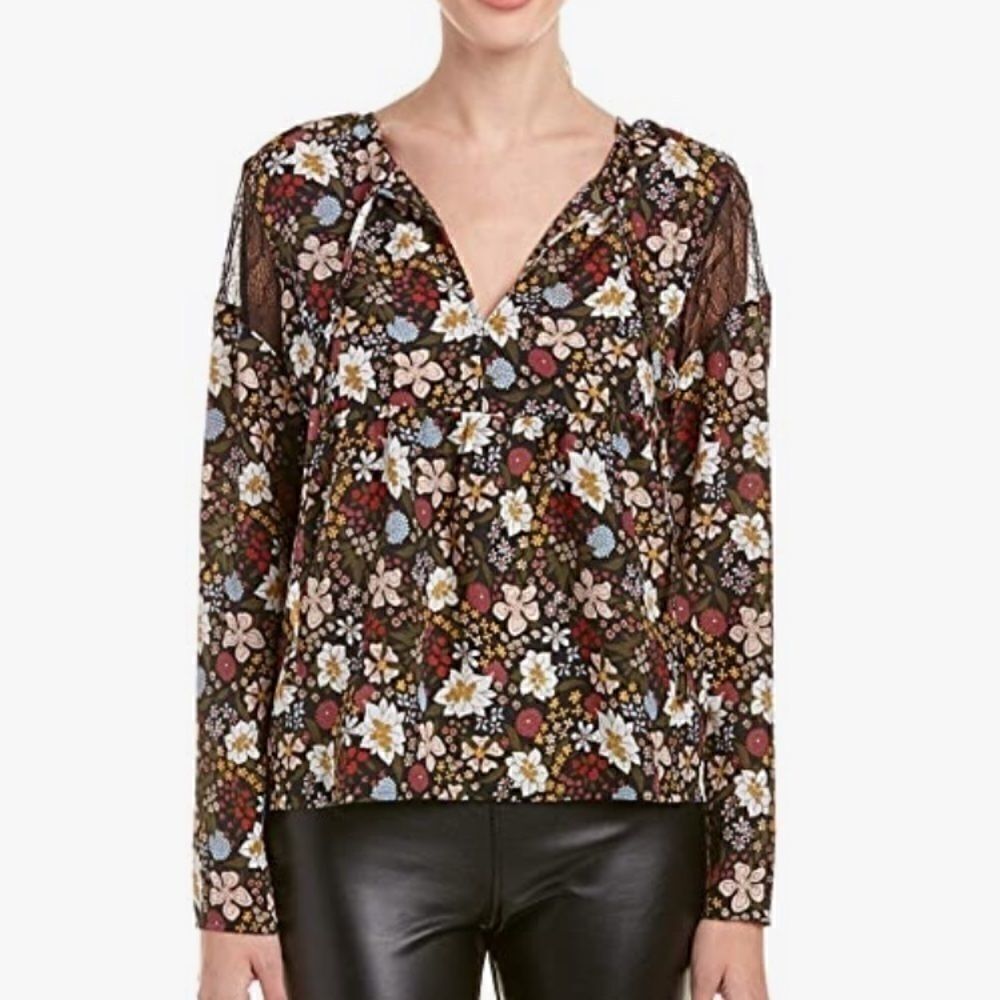 BCBGeneration Floral Lace Blouse 